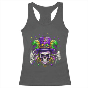 Mardi Gras Skull 67 Six Seven Meme New Orleans Witch Doctor Voodoo Racerback Tank Top TS11 Dark Heather Print Your Wear