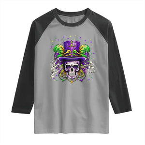 Mardi Gras Skull 67 Six Seven Meme New Orleans Witch Doctor Voodoo Raglan Shirt TS11 Sport Gray Black Print Your Wear
