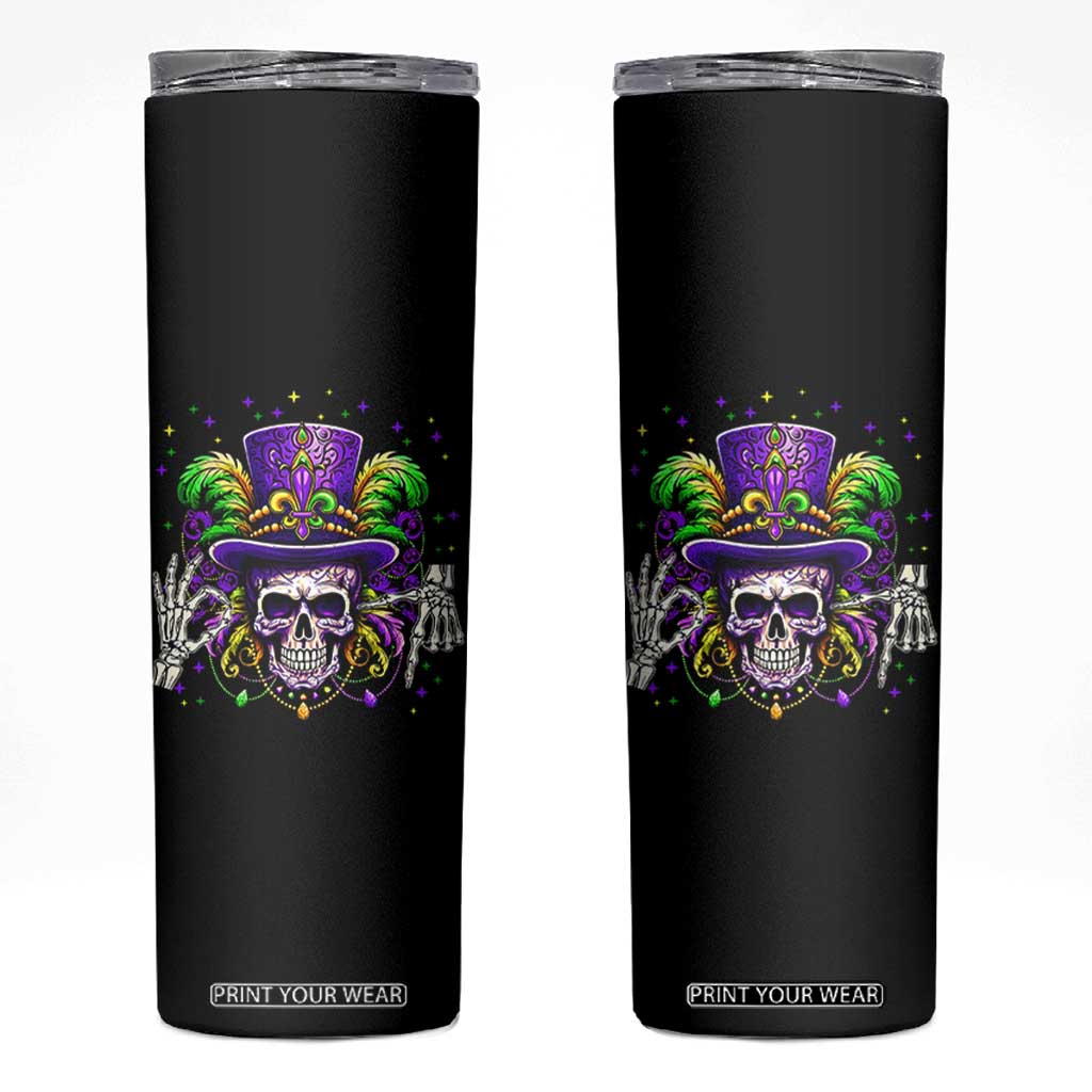 Mardi Gras Skull 67 Six Seven Meme New Orleans Witch Doctor Voodoo Skinny Tumbler TS11 Black Print Your Wear