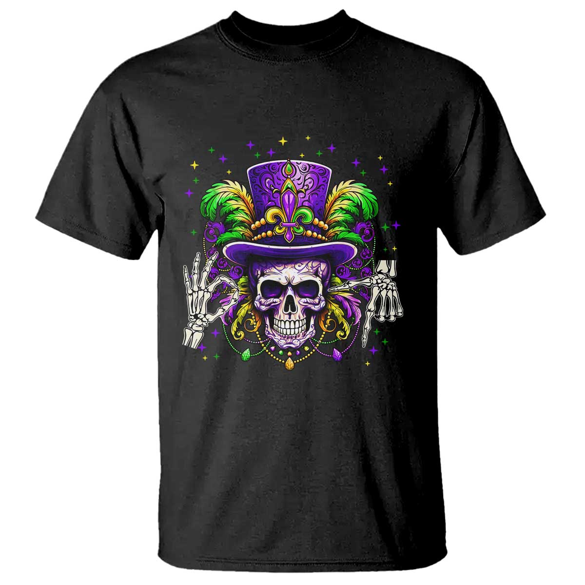 Mardi Gras Skull 67 Six Seven Meme New Orleans Witch Doctor Voodoo T Shirt TS11 Black Print Your Wear
