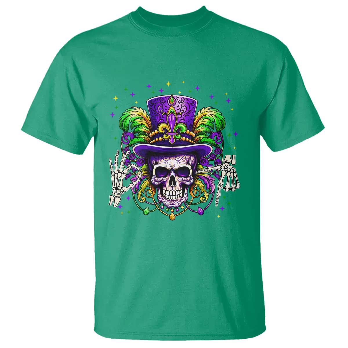 Mardi Gras Skull 67 Six Seven Meme New Orleans Witch Doctor Voodoo T Shirt TS11 Irish Green Print Your Wear