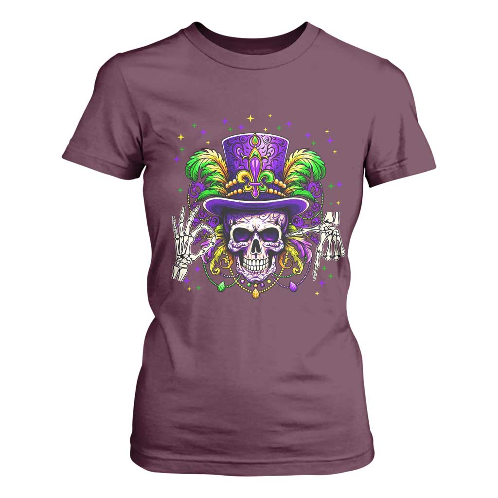 Mardi Gras Skull 67 Six Seven Meme New Orleans Witch Doctor Voodoo T Shirt For Women TS11 Maroon Print Your Wear