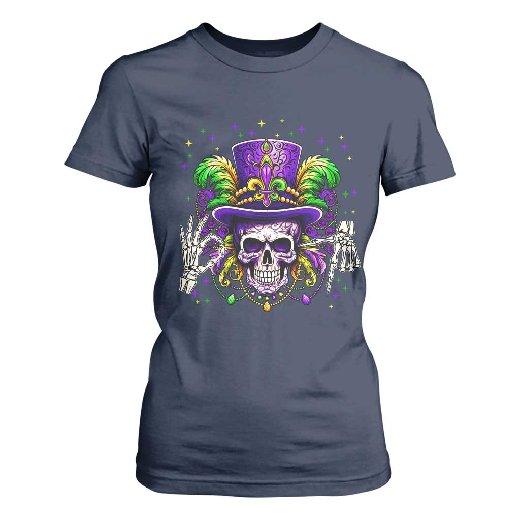 Mardi Gras Skull 67 Six Seven Meme New Orleans Witch Doctor Voodoo T Shirt For Women TS11 Navy Print Your Wear