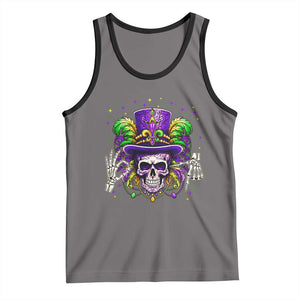 Mardi Gras Skull 67 Six Seven Meme New Orleans Witch Doctor Voodoo Tank Top TS11 Deep Heather Black Print Your Wear
