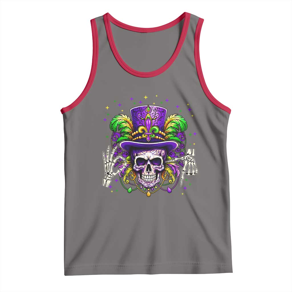 Mardi Gras Skull 67 Six Seven Meme New Orleans Witch Doctor Voodoo Tank Top TS11 Deep Heather Red Print Your Wear