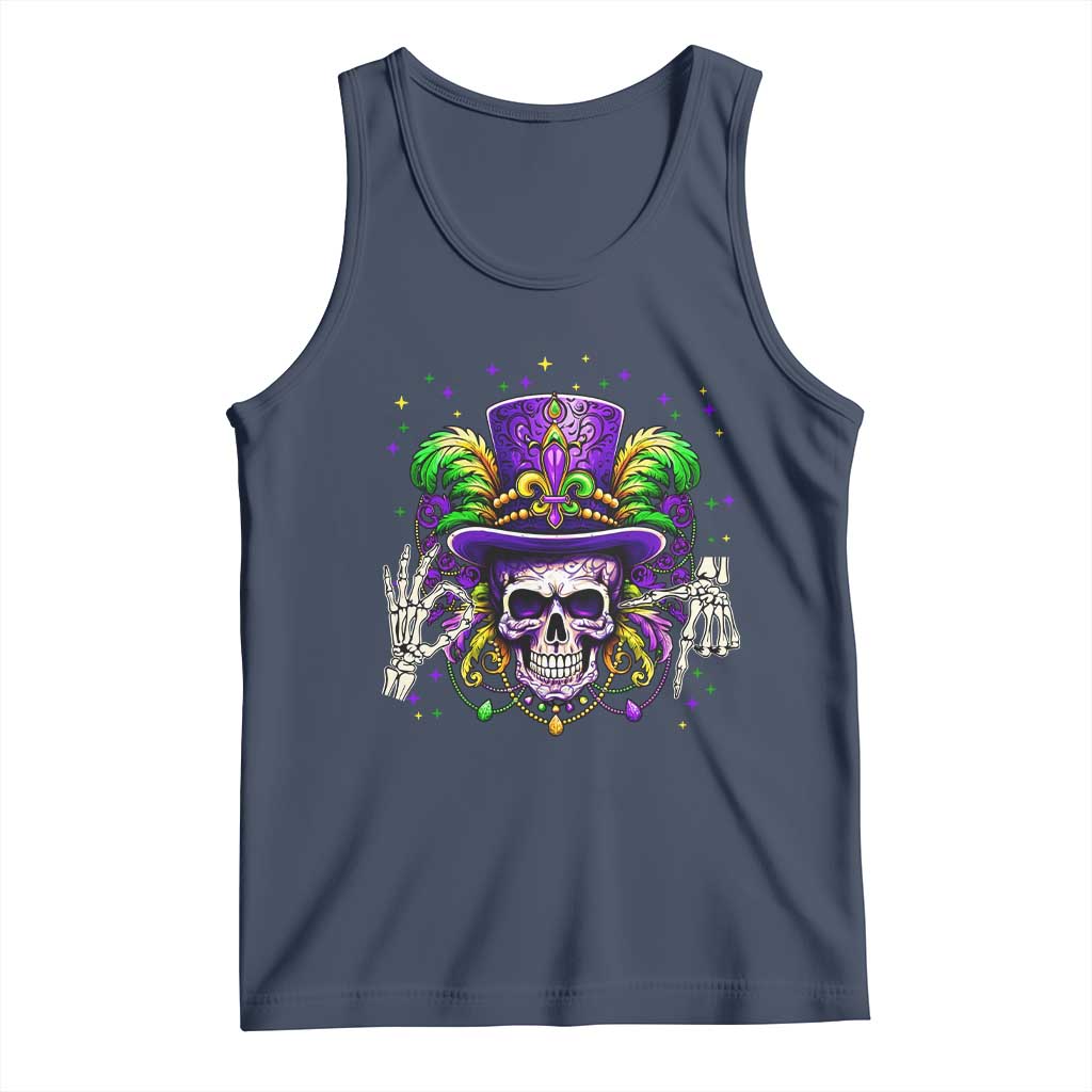 Mardi Gras Skull 67 Six Seven Meme New Orleans Witch Doctor Voodoo Tank Top TS11 Navy Print Your Wear