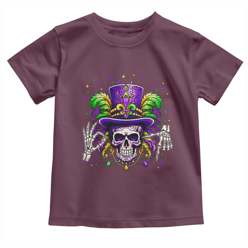 Mardi Gras Skull 67 Six Seven Meme New Orleans Witch Doctor Voodoo Toddler T Shirt TS11 Maroon Print Your Wear