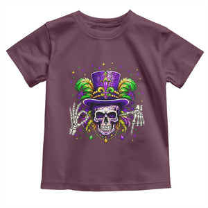 Mardi Gras Skull 67 Six Seven Meme New Orleans Witch Doctor Voodoo Toddler T Shirt TS11 Maroon Print Your Wear