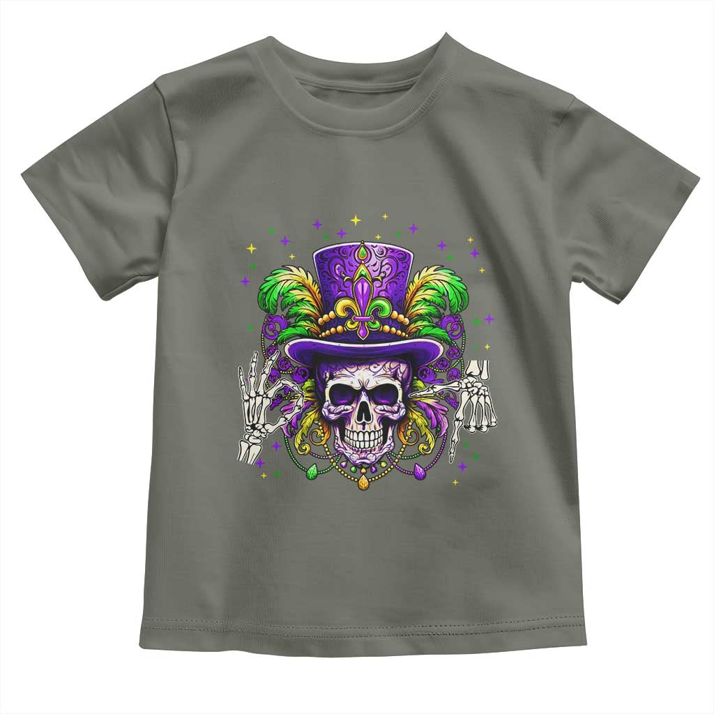 Mardi Gras Skull 67 Six Seven Meme New Orleans Witch Doctor Voodoo Toddler T Shirt TS11 Military Green Print Your Wear