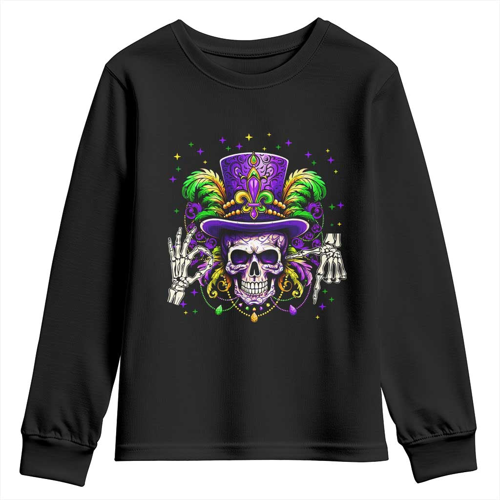 Mardi Gras Skull 67 Six Seven Meme New Orleans Witch Doctor Voodoo Youth Sweatshirt TS11 Black Print Your Wear