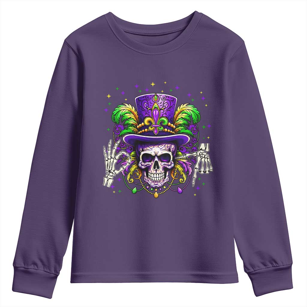 Mardi Gras Skull 67 Six Seven Meme New Orleans Witch Doctor Voodoo Youth Sweatshirt TS11 Purple Print Your Wear