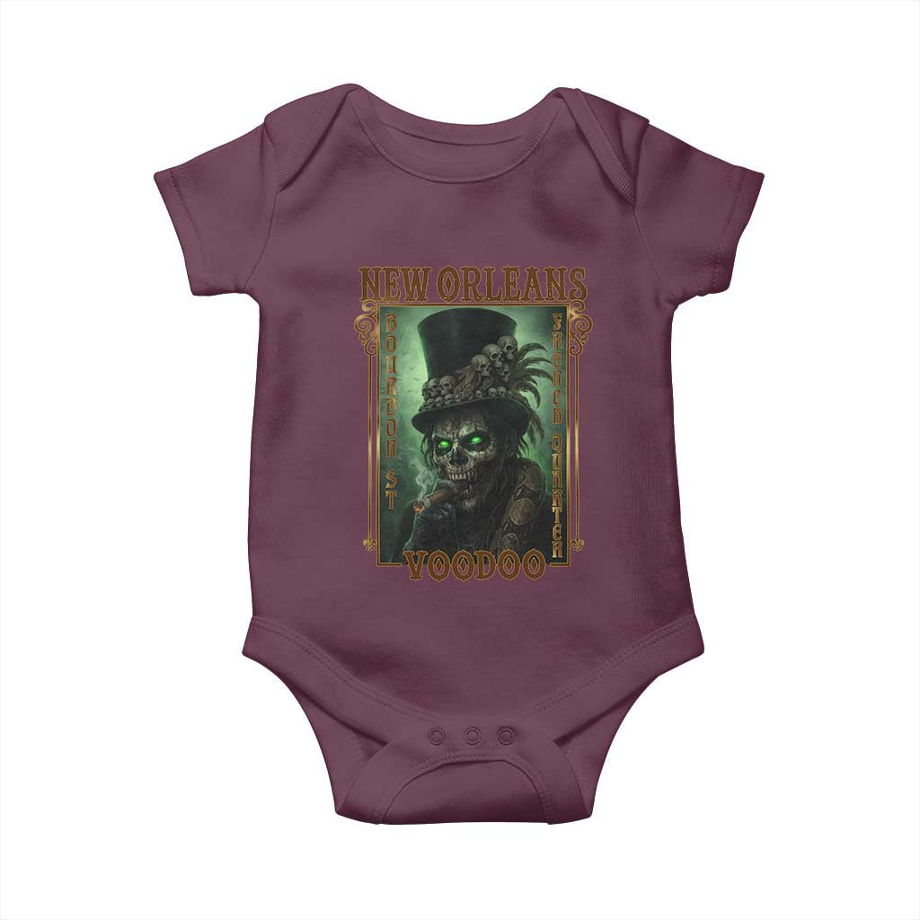 New Orleans Voodoo Baby Onesie Bourbon Street French Quarter Creepy Occult Lover TS11 Maroon Print Your Wear