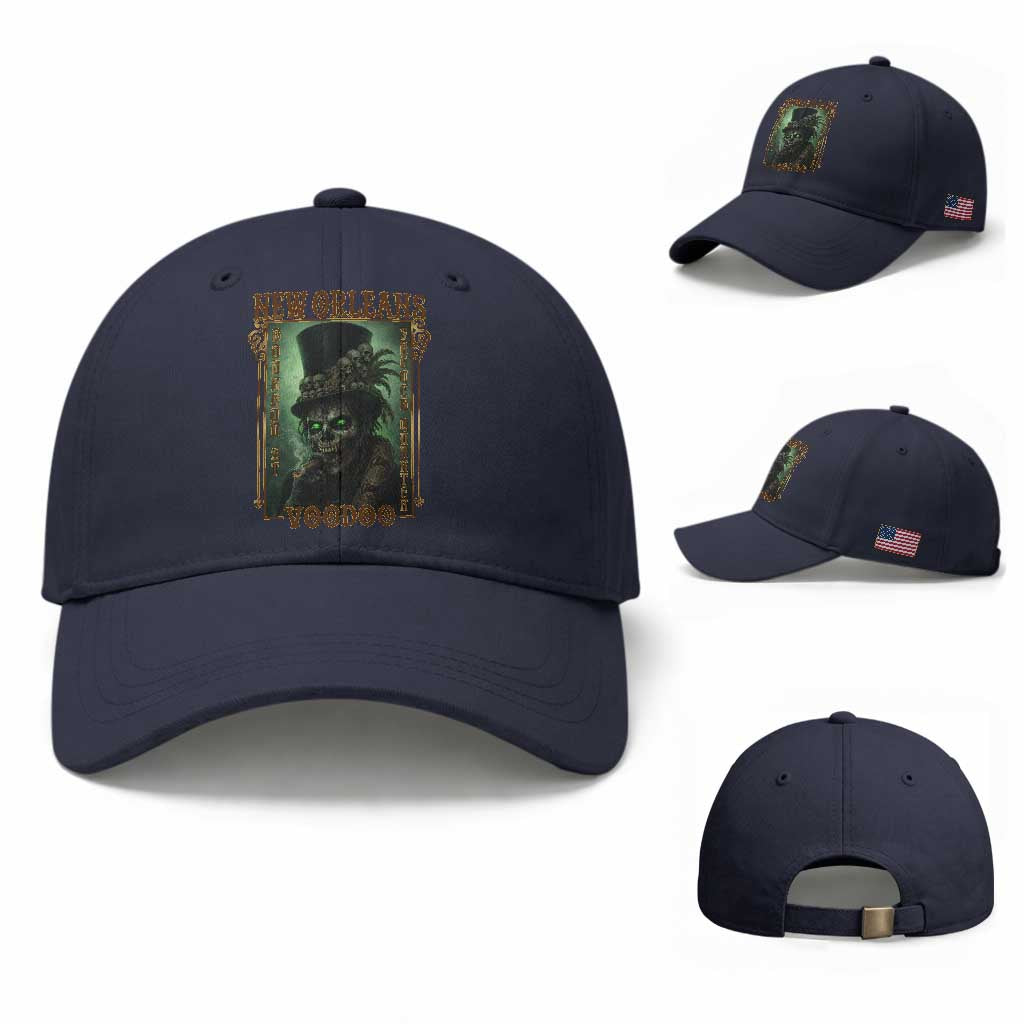 New Orleans Voodoo Baseball Cap Bourbon Street French Quarter Creepy Occult Lover TS11 Baseball Cap Universal Fit Navy Print Your Wear