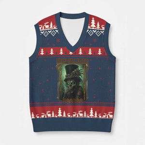 New Orleans Voodoo V-Neck Knit Sweater Vest Bourbon Street French Quarter Creepy Occult Lover TS11 Navy Red Print Your Wear