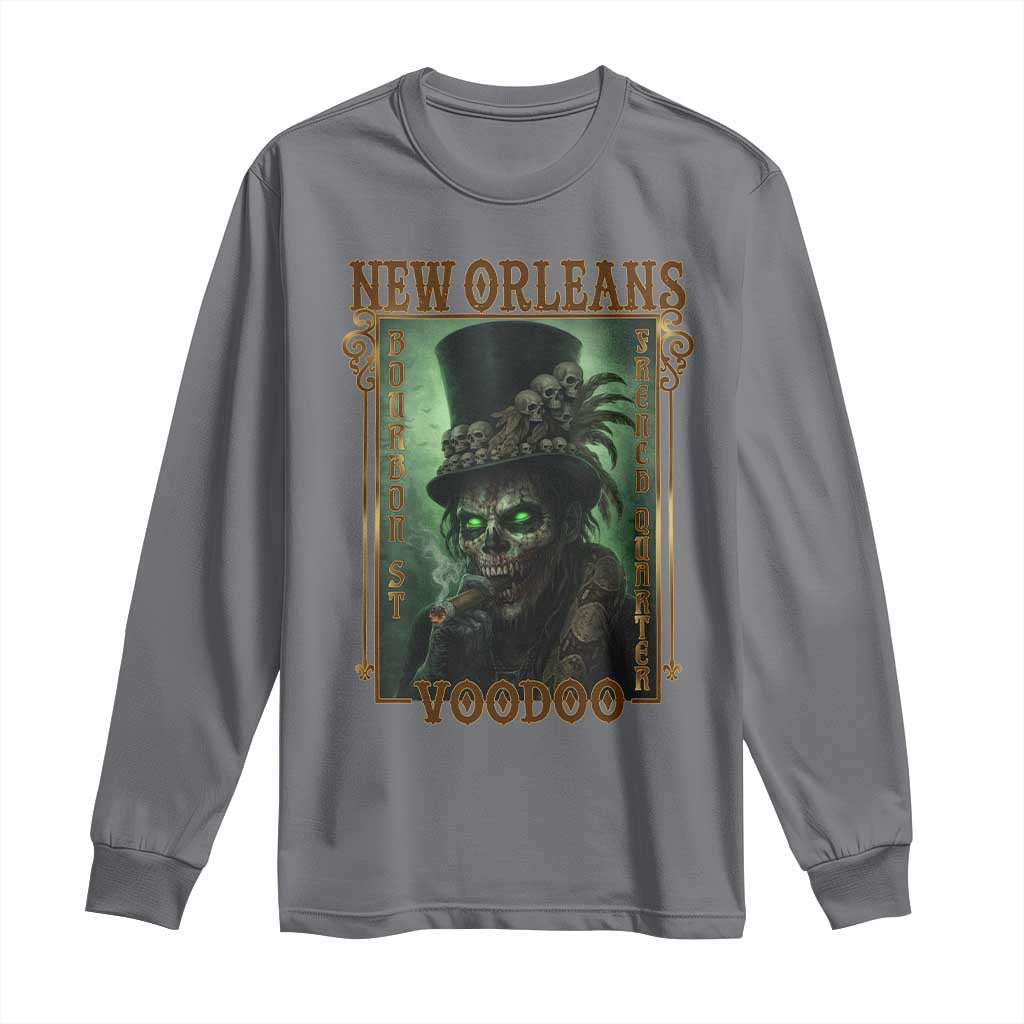 New Orleans Voodoo Long Sleeve Shirt Bourbon Street French Quarter Creepy Occult Lover TS11 Charcoal Print Your Wear