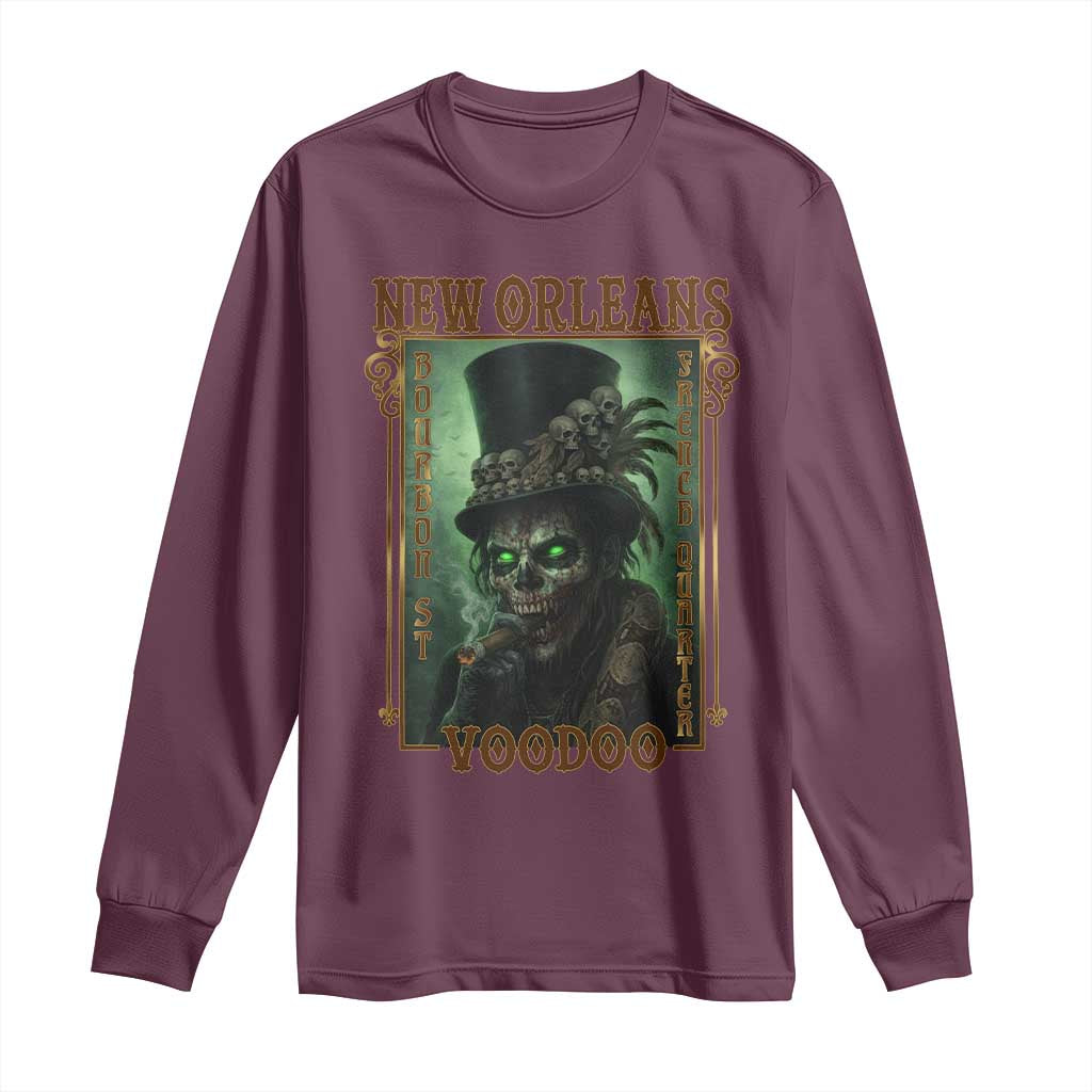 New Orleans Voodoo Long Sleeve Shirt Bourbon Street French Quarter Creepy Occult Lover TS11 Maroon Print Your Wear