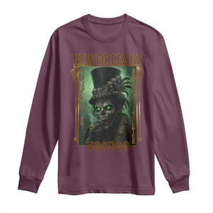 New Orleans Voodoo Long Sleeve Shirt Bourbon Street French Quarter Creepy Occult Lover TS11 Maroon Print Your Wear