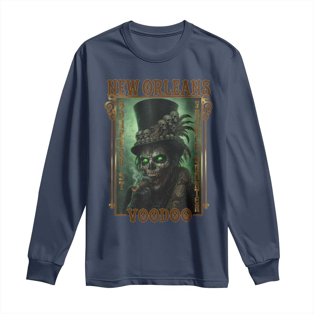 New Orleans Voodoo Long Sleeve Shirt Bourbon Street French Quarter Creepy Occult Lover TS11 Navy Print Your Wear