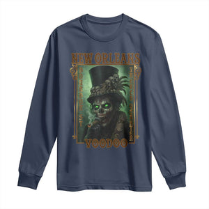 New Orleans Voodoo Long Sleeve Shirt Bourbon Street French Quarter Creepy Occult Lover TS11 Navy Print Your Wear