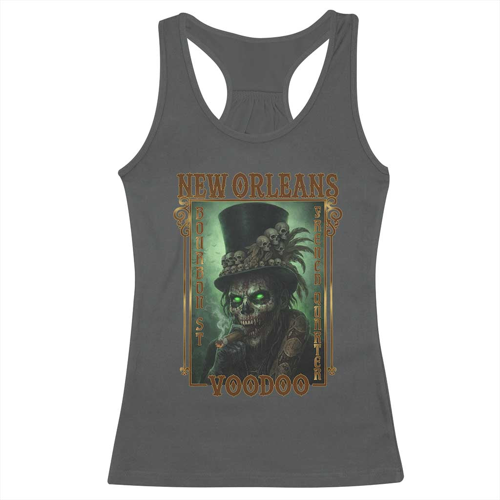 New Orleans Voodoo Racerback Tank Top Bourbon Street French Quarter Creepy Occult Lover TS11 Dark Heather Print Your Wear