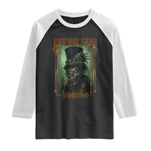 New Orleans Voodoo Raglan Shirt Bourbon Street French Quarter Creepy Occult Lover TS11 Black White Print Your Wear