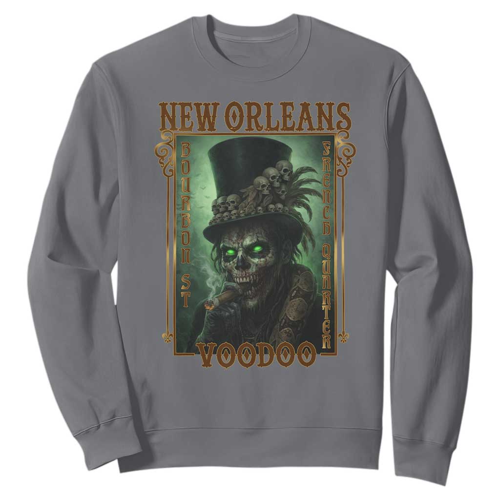 New Orleans Voodoo Sweatshirt Bourbon Street French Quarter Creepy Occult Lover TS11 Charcoal Print Your Wear