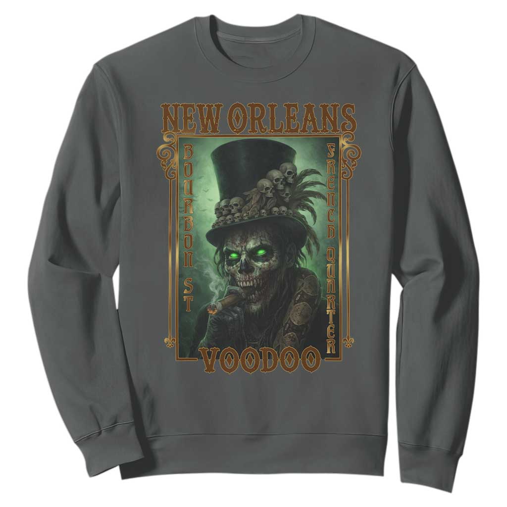 New Orleans Voodoo Sweatshirt Bourbon Street French Quarter Creepy Occult Lover TS11 Dark Heather Print Your Wear