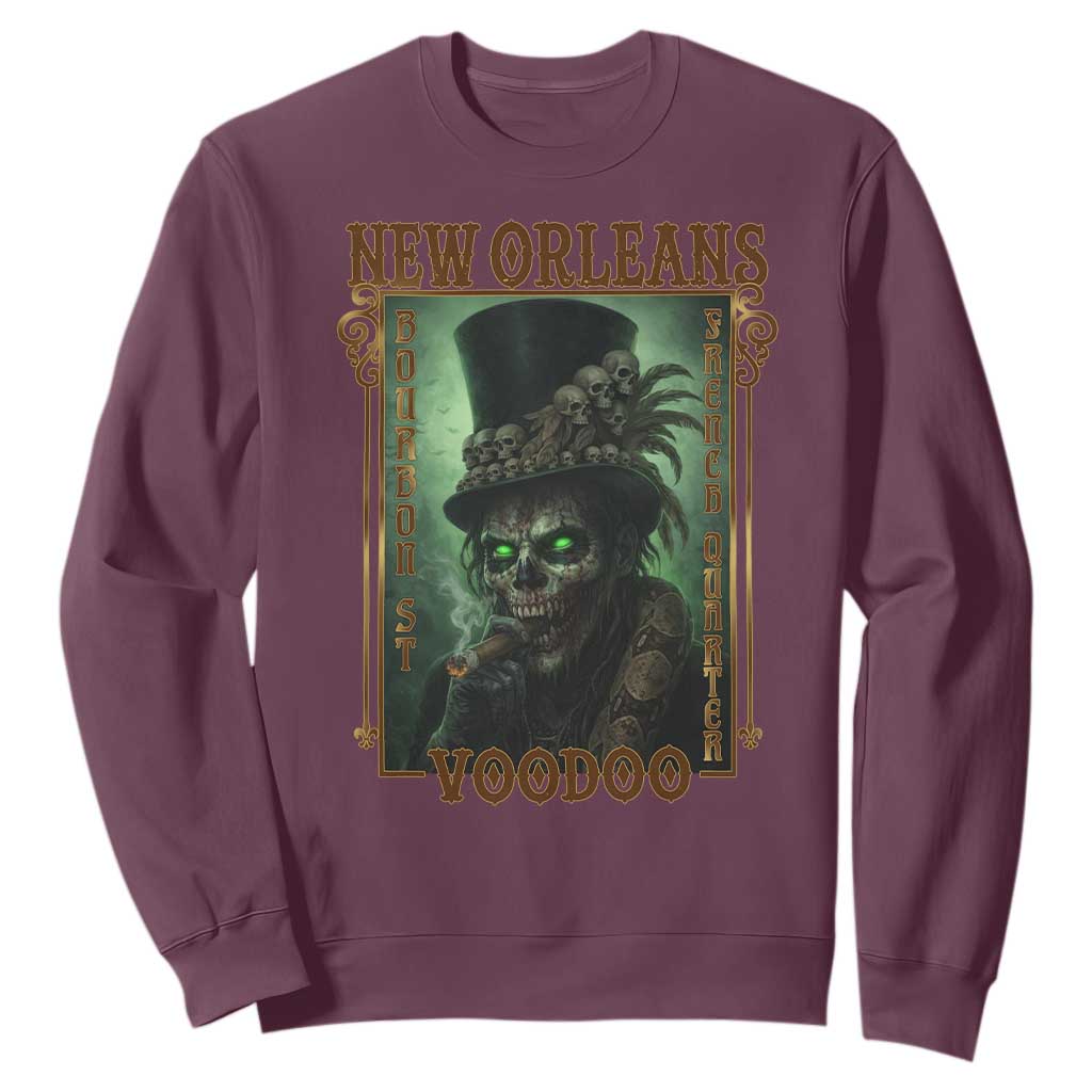 New Orleans Voodoo Sweatshirt Bourbon Street French Quarter Creepy Occult Lover TS11 Maroon Print Your Wear