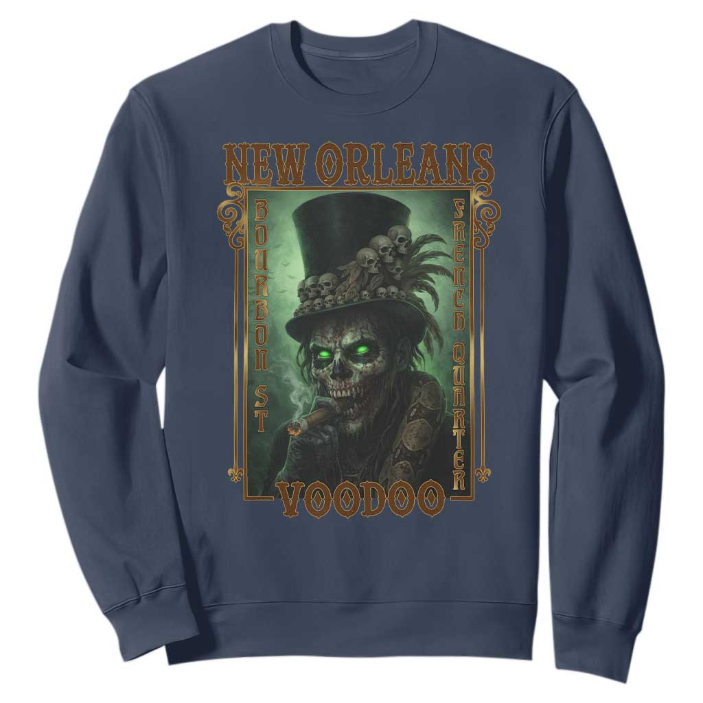 New Orleans Voodoo Sweatshirt Bourbon Street French Quarter Creepy Occult Lover TS11 Navy Print Your Wear
