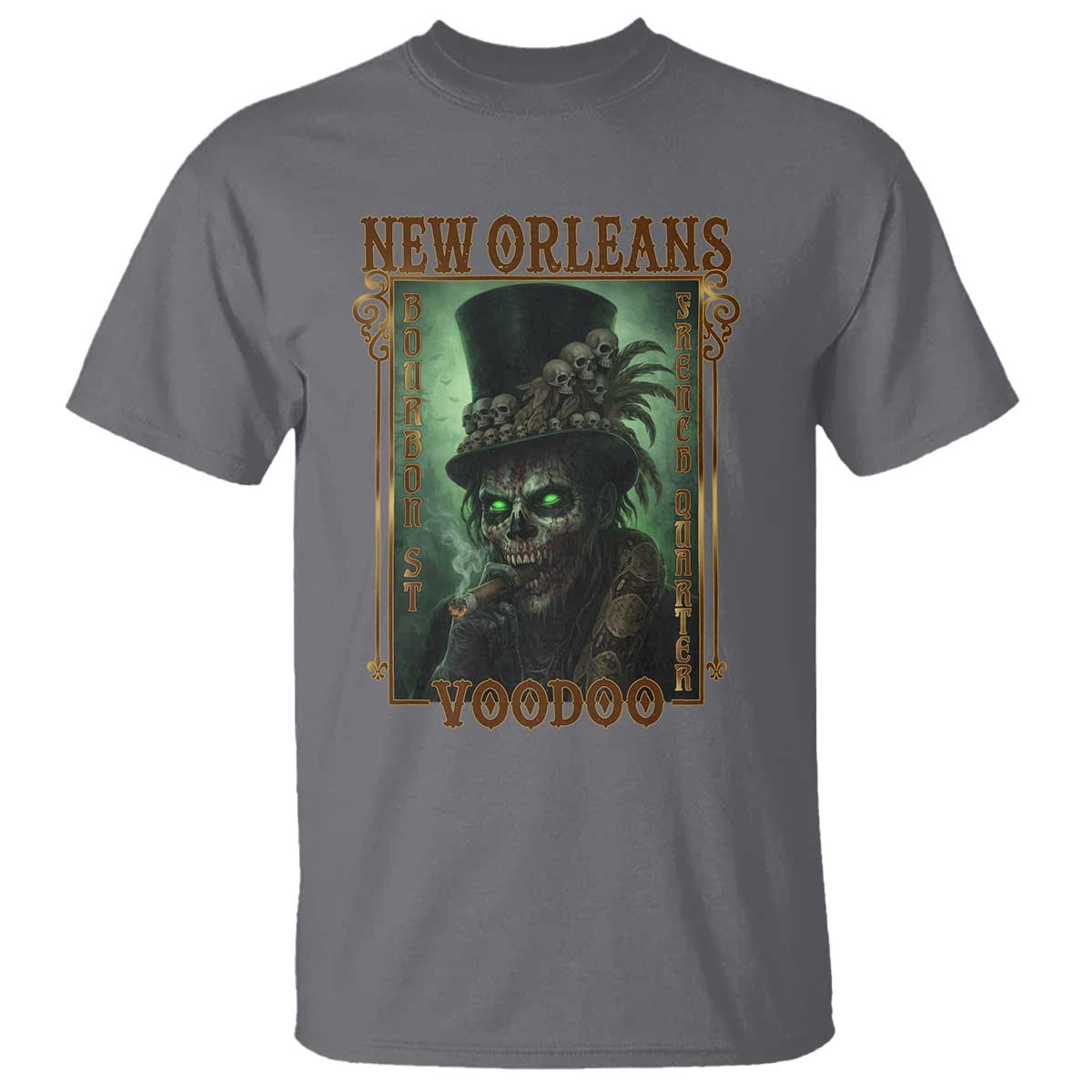 New Orleans Voodoo T Shirt Bourbon Street French Quarter Creepy Occult Lover TS11 Charcoal Print Your Wear