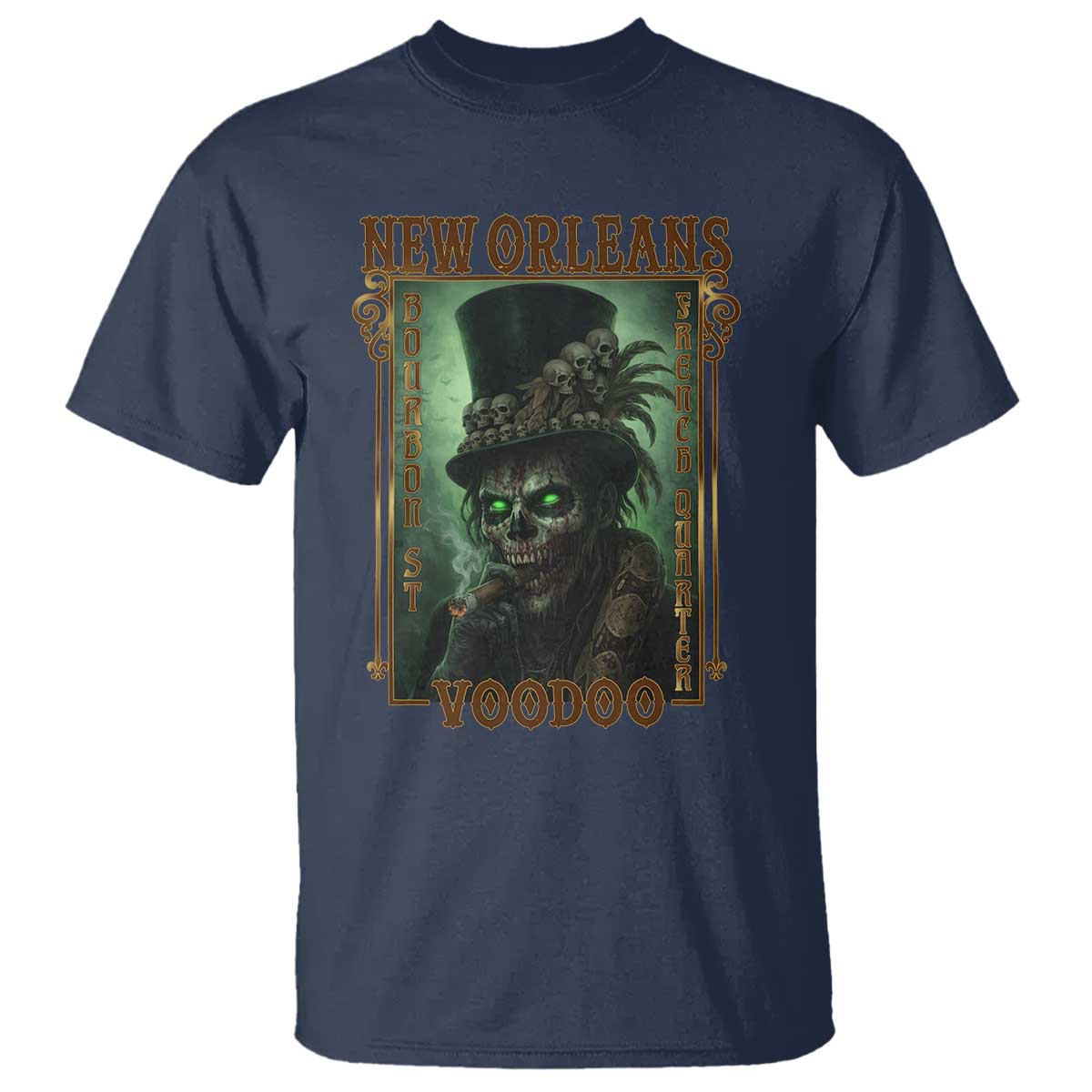 New Orleans Voodoo T Shirt Bourbon Street French Quarter Creepy Occult Lover TS11 Navy Print Your Wear