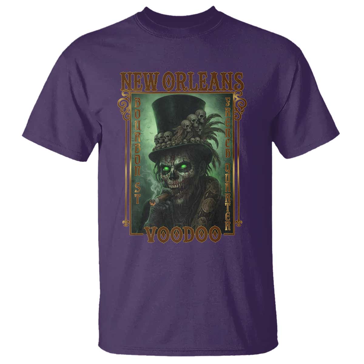 New Orleans Voodoo T Shirt Bourbon Street French Quarter Creepy Occult Lover TS11 Purple Print Your Wear