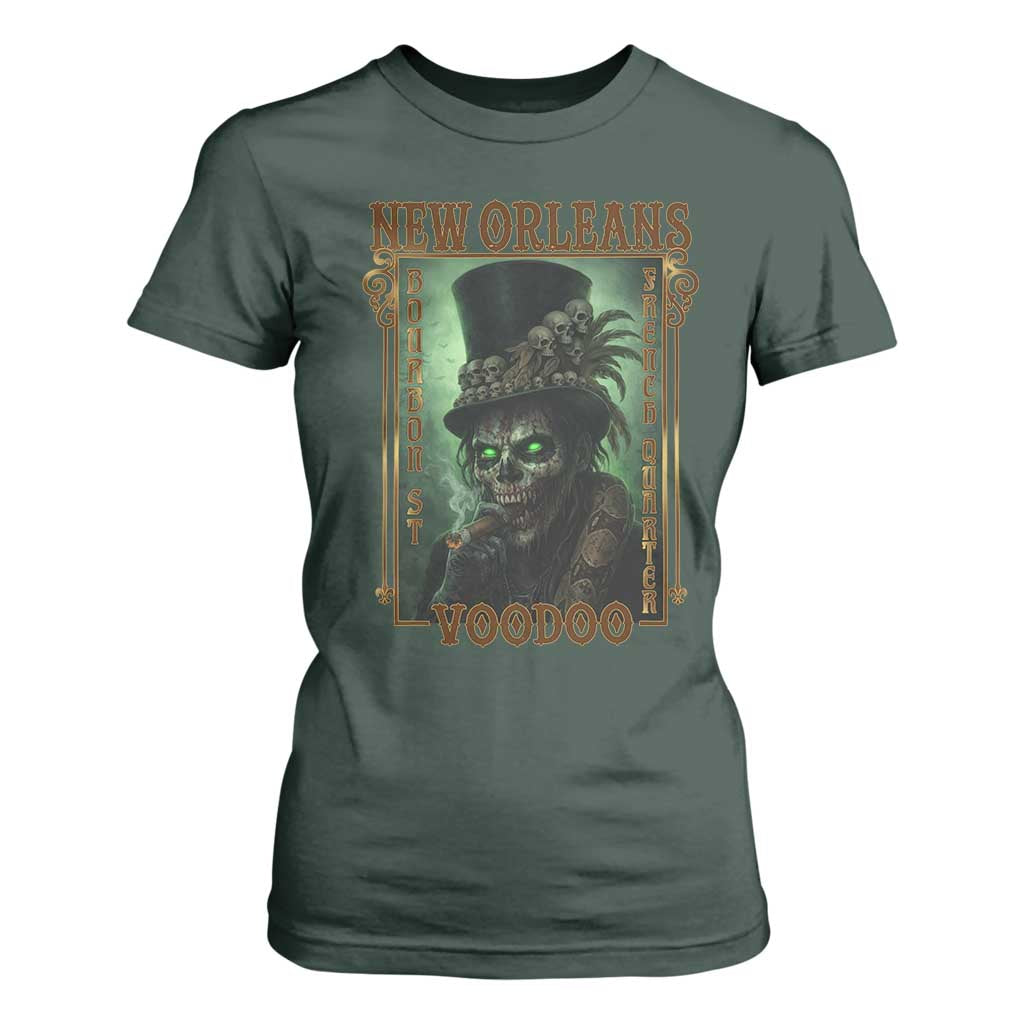 New Orleans Voodoo T Shirt For Women Bourbon Street French Quarter Creepy Occult Lover TS11 Dark Forest Green Print Your Wear