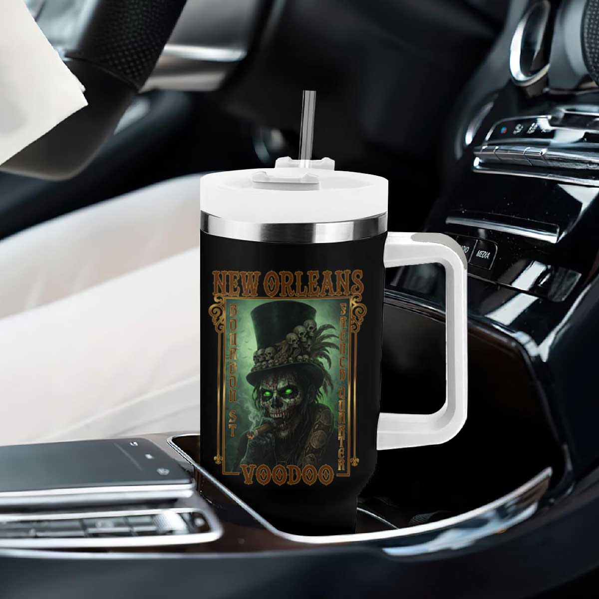 New Orleans Voodoo Tumbler With Handle Bourbon Street French Quarter Creepy Occult Lover TS11 Print Your Wear