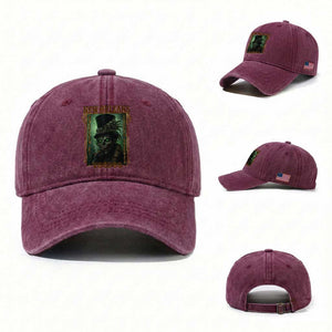 New Orleans Voodoo Washed Cotton Baseball Cap Bourbon Street French Quarter Creepy Occult Lover TS11 Washed Cap Universal Fit Burgundy Print Your Wear