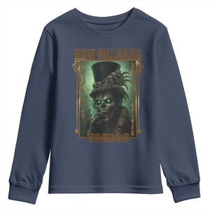 New Orleans Voodoo Youth Sweatshirt Bourbon Street French Quarter Creepy Occult Lover TS11 Navy Print Your Wear