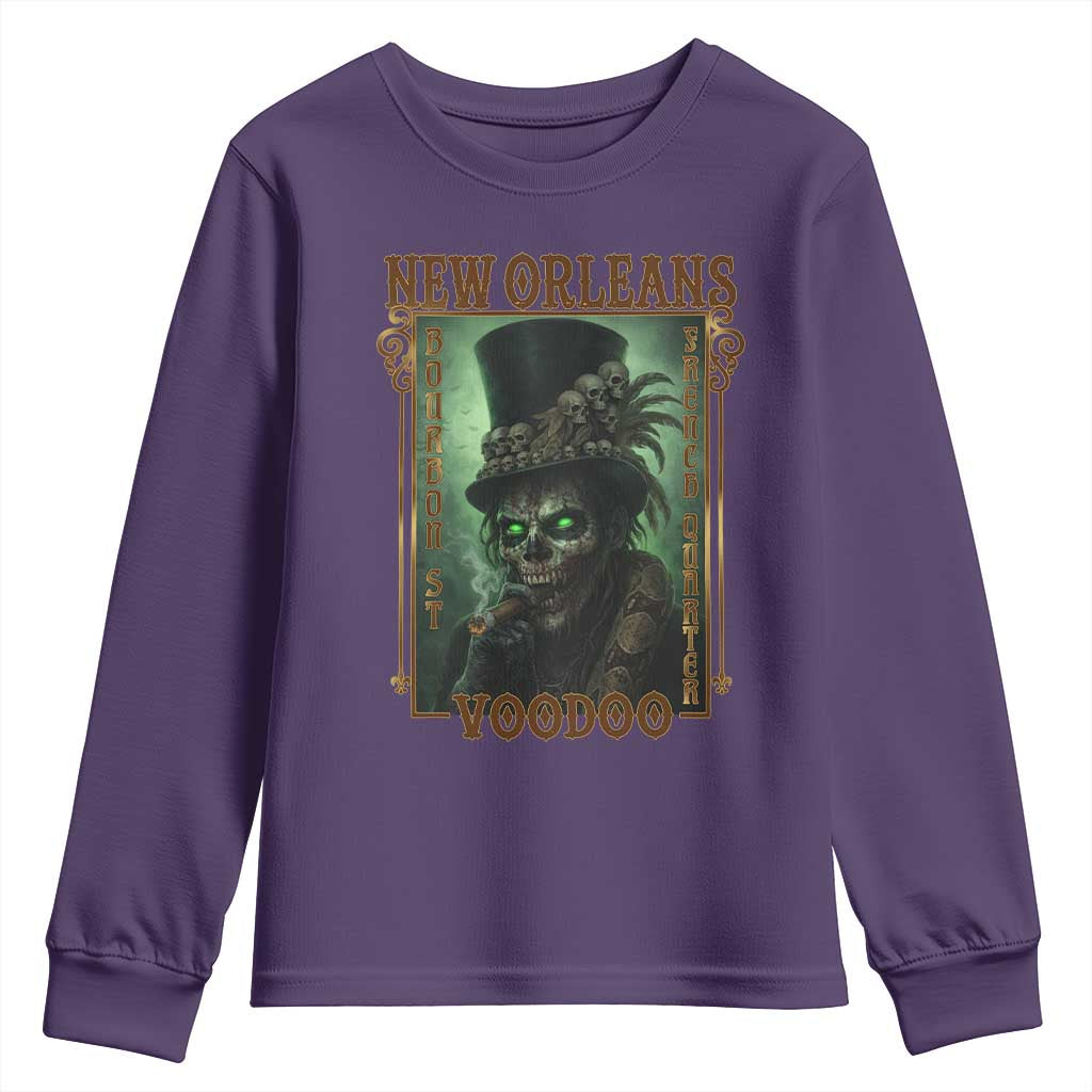 New Orleans Voodoo Youth Sweatshirt Bourbon Street French Quarter Creepy Occult Lover TS11 Purple Print Your Wear