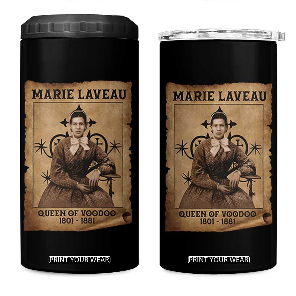 Marie Laveau 4 in 1 Can Cooler Tumbler Queen Of Voodoo New Orleans Hoodoo Rootwork TS11 One Size: 16 oz Black Print Your Wear