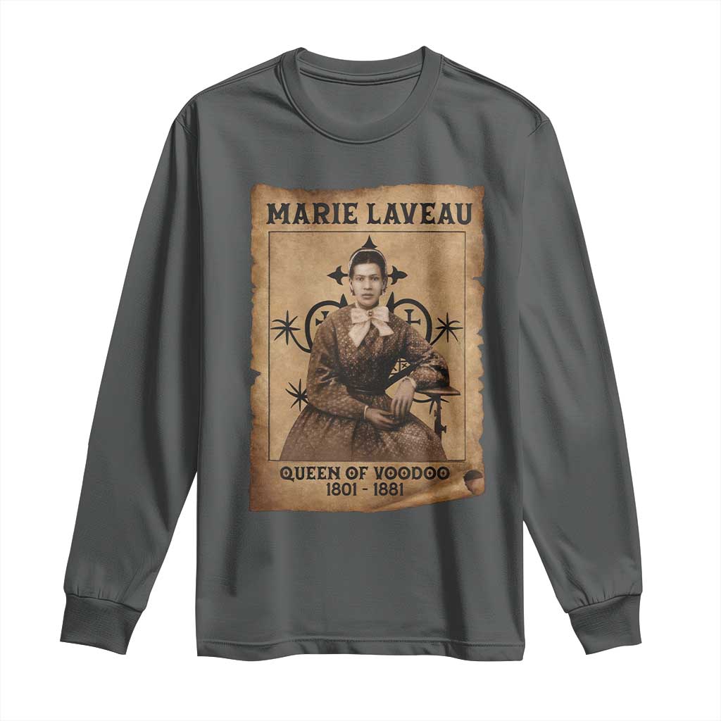 Marie Laveau Long Sleeve Shirt Queen Of Voodoo New Orleans Hoodoo Rootwork TS11 Dark Heather Print Your Wear