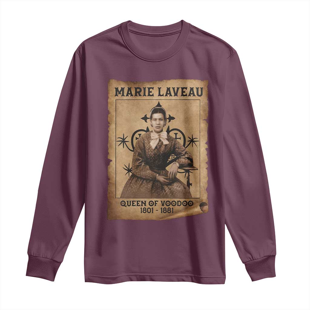 Marie Laveau Long Sleeve Shirt Queen Of Voodoo New Orleans Hoodoo Rootwork TS11 Maroon Print Your Wear