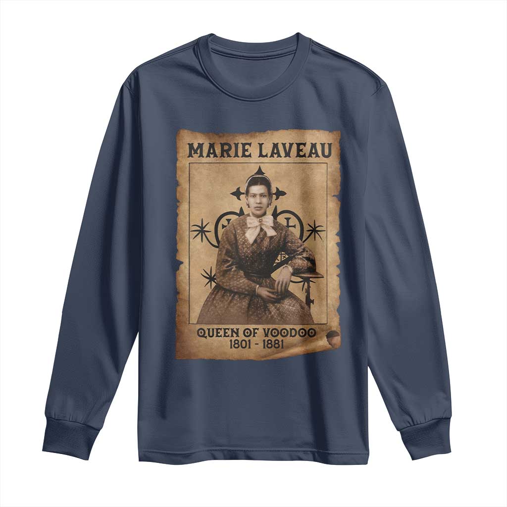 Marie Laveau Long Sleeve Shirt Queen Of Voodoo New Orleans Hoodoo Rootwork TS11 Navy Print Your Wear