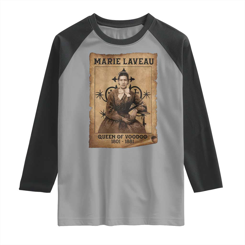 Marie Laveau Raglan Shirt Queen Of Voodoo New Orleans Hoodoo Rootwork TS11 Sport Gray Black Print Your Wear