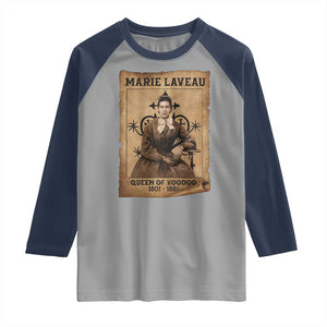 Marie Laveau Raglan Shirt Queen Of Voodoo New Orleans Hoodoo Rootwork TS11 Sport Gray Navy Print Your Wear
