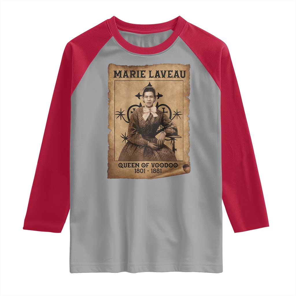 Marie Laveau Raglan Shirt Queen Of Voodoo New Orleans Hoodoo Rootwork TS11 Sport Gray Red Print Your Wear