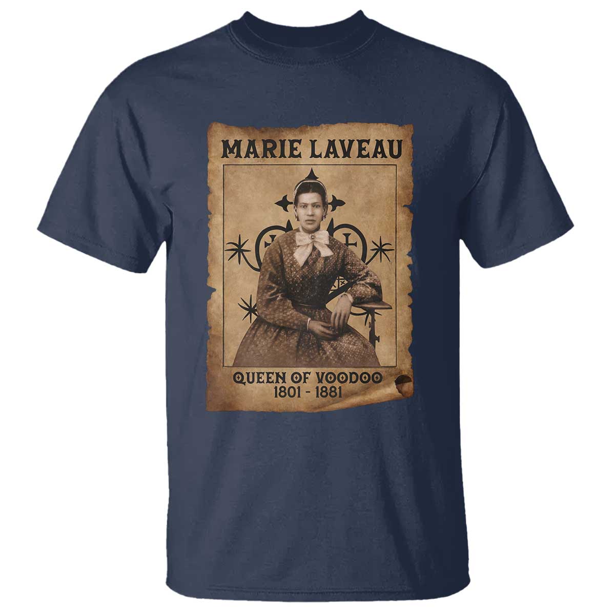 Marie Laveau T Shirt Queen Of Voodoo New Orleans Hoodoo Rootwork TS11 Navy Print Your Wear
