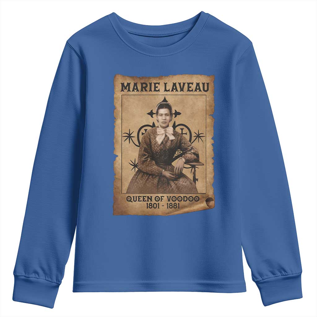 Marie Laveau Youth Sweatshirt Queen Of Voodoo New Orleans Hoodoo Rootwork TS11 Royal Blue Print Your Wear