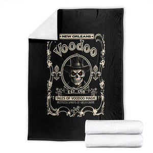 New Orleans Voodoo Throw Blanket Tales Of Voodoo Magic Skull Spooky Hoodoo Rootworker TS11 Black Print Your Wear