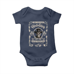 New Orleans Voodoo Baby Onesie Tales Of Voodoo Magic Skull Spooky Hoodoo Rootworker TS11 Navy Print Your Wear
