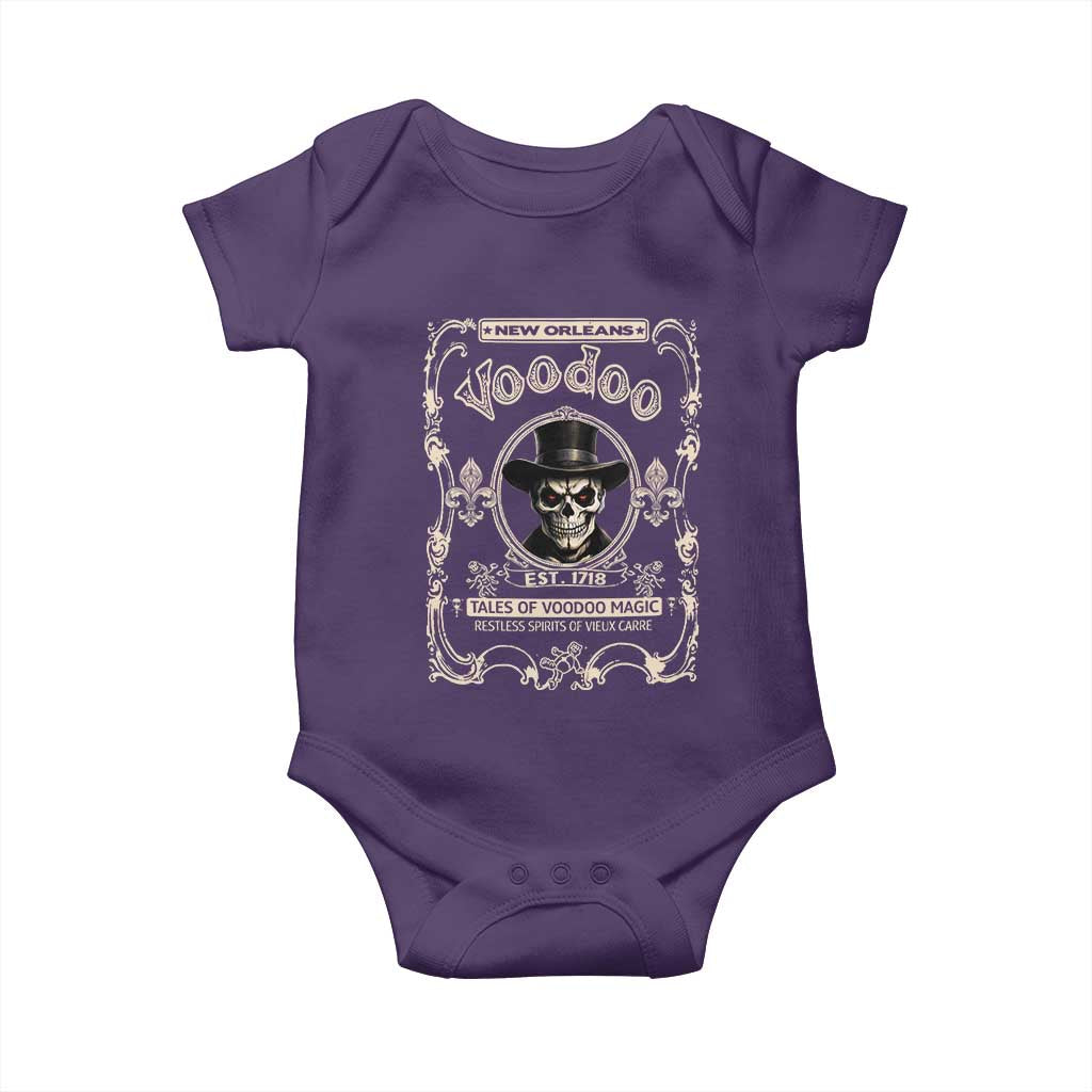 New Orleans Voodoo Baby Onesie Tales Of Voodoo Magic Skull Spooky Hoodoo Rootworker TS11 Purple Print Your Wear