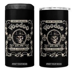 New Orleans Voodoo 4 in 1 Can Cooler Tumbler Tales Of Voodoo Magic Skull Spooky Hoodoo Rootworker TS11 One Size: 16 oz Black Print Your Wear